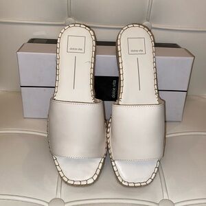 Dolce Vita off white leather slides size 9.5